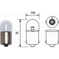 Magneti Marelli 004007100000 - лампа! (R5W) 5W 12V BA15S габарит/подсвет.номерного знака\