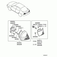 Mitsubishi MS820040 - Лампочка панели облицовочнойц кабины p21/5w 12v