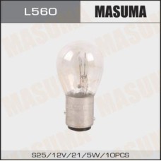 MASUMA L560 - Лампа цок. MASUMA 12v 21+5W BAY15d S25 двухконтактная (уп.10шт)